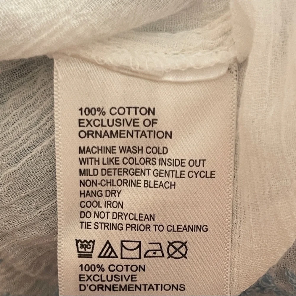 TOMMY BAHAMA | White Embroidered Boho Tunic Top Sz S - Picture 6 of 6